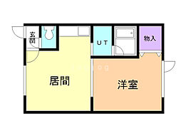 ミルクハイツB 1DKの間取図画像