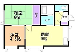 ハイツアピアレンス 2LDKの間取図画像