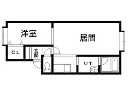 クレイトンハウスS 1LDKの間取図画像