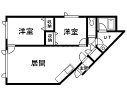 サムシング・ニュー 2LDKの間取図画像