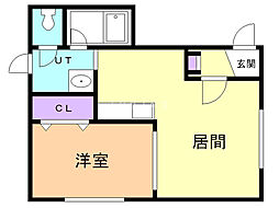 T・ハピネス 1LDKの間取図画像