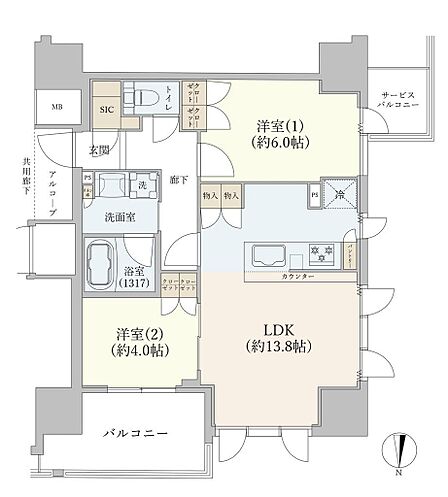 2LDK 間取り