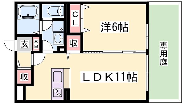グランコントゥールA棟 102｜兵庫県神戸市北区八多町中(賃貸アパート1LDK・1階・40.29㎡)の写真 その2