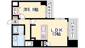 プレサンス神戸グレンツ 606 ｜ 兵庫県神戸市兵庫区新開地３丁目（賃貸マンション1LDK・6階・46.22㎡） その2