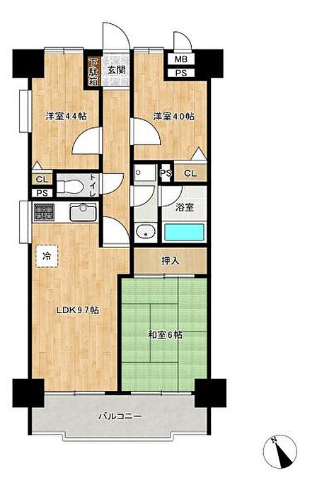 各居室には収納が完備されお部屋を広々お使いいただける間取りです♪