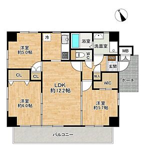 間取り:南西向きのバルコニー付で開放感ある3LDK!収納が充実し家事動線に配慮され毎日の家事が楽になります! 間取り:南西向きのバルコニー付で開放感ある3LDK!収納が充実し家事動線に配慮され毎日の家事が楽になります!