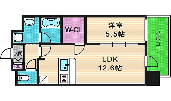 プレサンス心斎橋ニスト ｜大阪府大阪市中央区南船場1丁目(賃貸マンション1LDK・9階・42.74㎡)の写真 その2