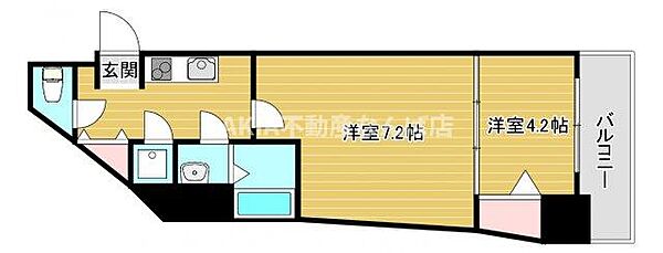 YMK　NANBA 404｜大阪府大阪市中央区高津3丁目(賃貸マンション2K・4階・33.29㎡)の写真 その2