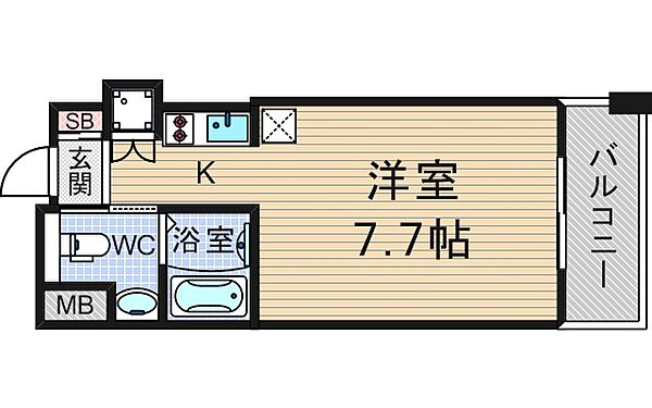 グランツ西大橋 607｜大阪府大阪市西区立売堀2丁目(賃貸マンション1R・6階・22.27㎡)の写真 その2