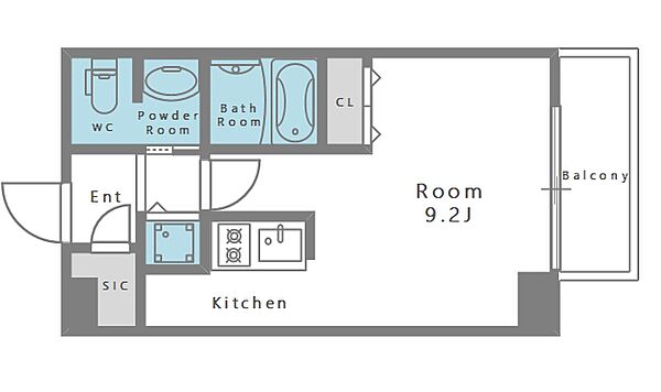 クロスレジデンス大阪新町 ｜大阪府大阪市西区新町1丁目(賃貸マンション1R・10階・29.45㎡)の写真 その2