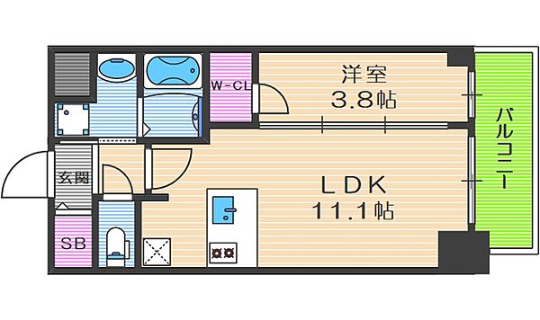 プレサンス京町堀 ｜大阪府大阪市西区京町堀2丁目(賃貸マンション1LDK・7階・35.86㎡)の写真 その2