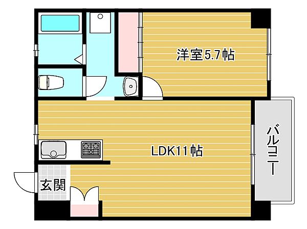 フレア新町 ｜大阪府大阪市西区新町3丁目(賃貸マンション1LDK・5階・37.29㎡)の写真 その2