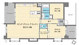 エステムコート都島キャトルプランシュ 2LDKの間取図画像