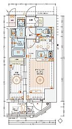 エステムコート堺筋本町 1DKの間取図画像