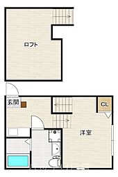 オーパス天神南 2階1Kの間取り