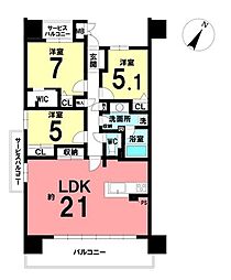 間取図画像 3LDK