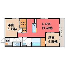 ポルトフィーノ B  ｜ 群馬県伊勢崎市宮子町（賃貸アパート2LDK・3階・57.15㎡） その2