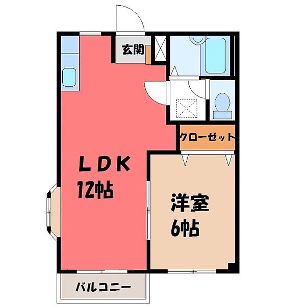 グリーンパレス ｜群馬県伊勢崎市宮子町(賃貸アパート1LDK・1階・39.74㎡)の写真 その2