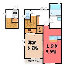 コモド・グレイス A  ｜ 栃木県小山市東間々田2丁目（賃貸アパート1LDK・2階・49.26㎡） その2