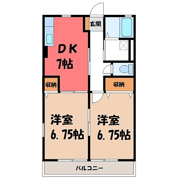 メゾンモテギ IV B棟 ｜群馬県伊勢崎市今泉町1丁目(賃貸アパート2DK・1階・47.77㎡)の写真 その1