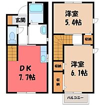 MARIE・CLAIRE A  ｜ 群馬県伊勢崎市田部井町3丁目（賃貸テラスハウス2DK・1階・51.00㎡） その2