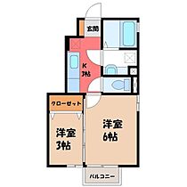 栃木県小山市暁2丁目（賃貸アパート2K・1階・29.84㎡） その2