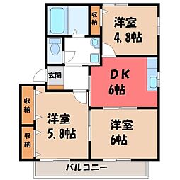 ピーノヴェントB 3DKの間取図画像