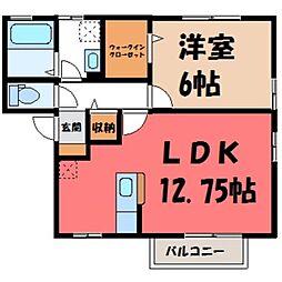 リビングタウン古河北B 1LDKの間取図画像