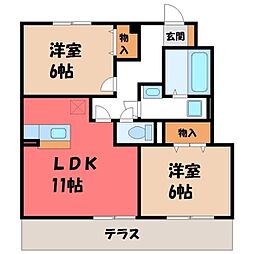 モンビラージュA 2LDKの間取図画像