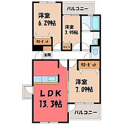 花水木の里A棟 3LDKの間取図画像