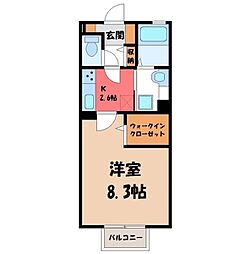ショコラガーデン 1Kの間取図画像