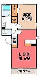 ピノン 1LDKの間取図画像