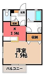 アルグレイ5 1Kの間取図画像