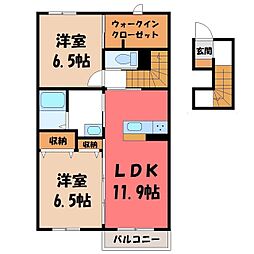 カナーレ 2LDKの間取図画像