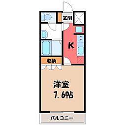 ライラック 1Kの間取図画像