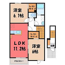 ラッフィナートB 2LDKの間取図画像