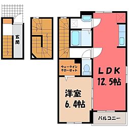 メトロノーム2 1LDKの間取図画像