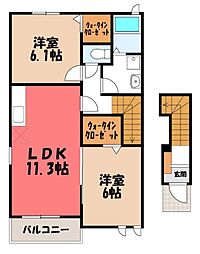 アルト・プエンテ 2LDKの間取図画像