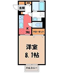 パストラル3 1Kの間取図画像