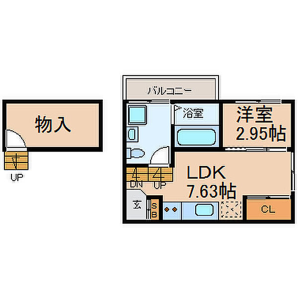 愛知県名古屋市中村区並木２丁目(賃貸アパート1LDK・1階・26.56㎡)の写真 その2