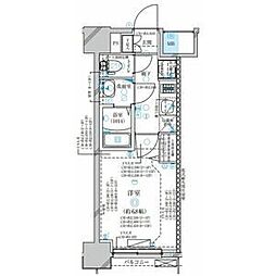 ディアレイシャス名古屋太閤通III 9階1Kの間取り