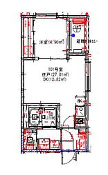 仮称）ハーモニーテラス笠取町三丁目A 1階1DKの間取り