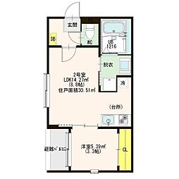 Maison庄内通 2階1SLDKの間取り