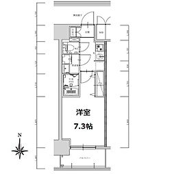S-RESIDENCE亀島駅前ascent 8階1Kの間取り