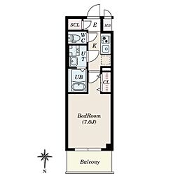 S-RESIDENCE名駅NorthII 4階1Kの間取り