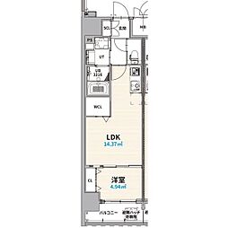 NorthGrande栄生 10階1SLDKの間取り