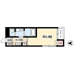 SuccessVII 2階1Kの間取り