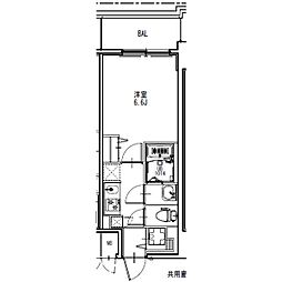 S-RESIDENCE金山epure 6階1Kの間取り