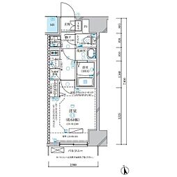 ディアレイシャス名古屋浄心 15階1Kの間取り