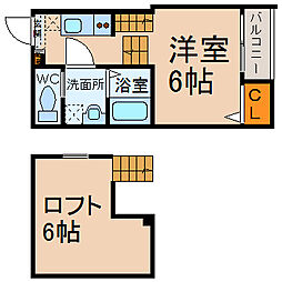 LALA FLAT ATSUTA KIRITOCHOU 1階1SKの間取り